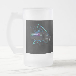 Caneca De Cerveja Vidro Jateado Hora do Ônibus de Festa Energia Colorida da Vida N