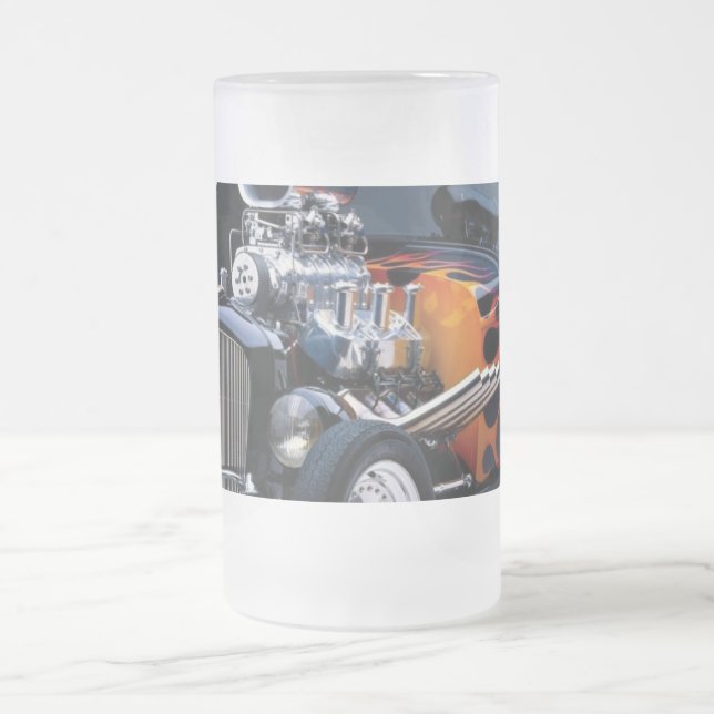 Caneca De Cerveja Vidro Jateado Hot rod (Centro)