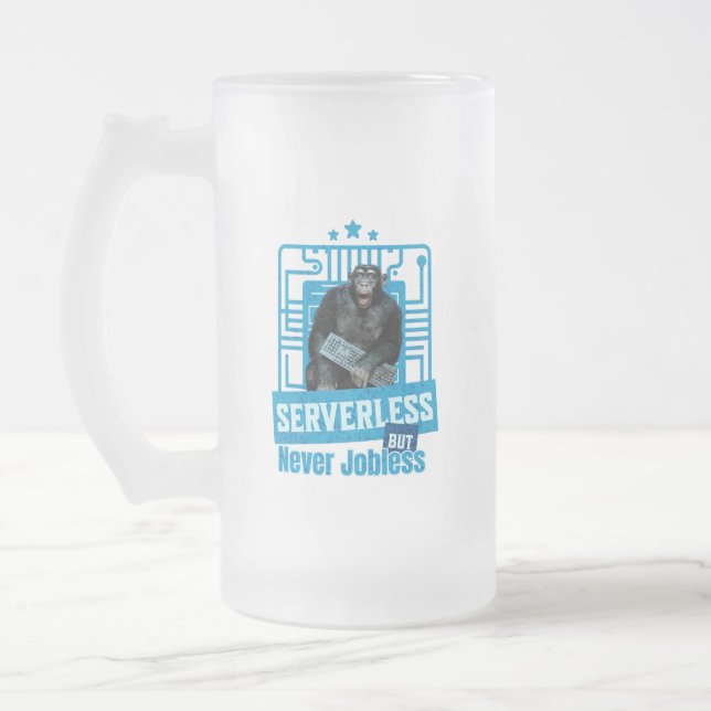 Caneca De Cerveja Vidro Jateado Humor de Desenvolvedor de Macaco Engraçado Sem Ser (Esquerda)
