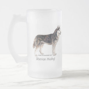 Caneca De Cerveja Vidro Jateado Husky Siberiano!
