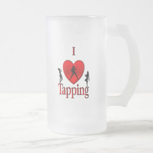 Caneca De Cerveja Vidro Jateado I Heart Tap Dance