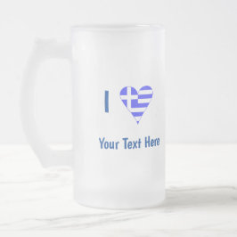 Caneca De Cerveja Vidro Jateado I (Sinalizador Grego) Seu Texto