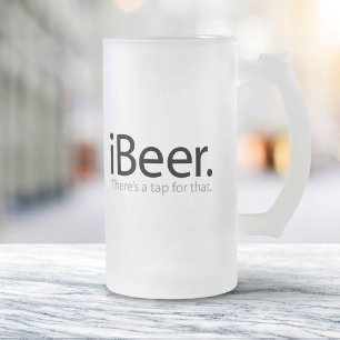 Caneca De Cerveja Vidro Jateado iBeer - Há Uma Torneira Para Isso