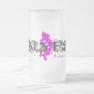 Caneca De Cerveja Vidro Jateado Ilha de Kalypso Kane floral