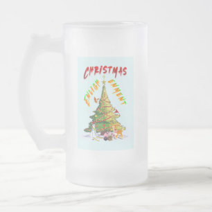 Caneca De Cerveja Vidro Jateado Iluminação de Natal