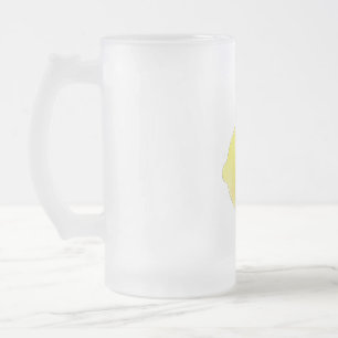 Caneca De Cerveja Vidro Jateado Ilustração de Limão Amarelo Vibrante