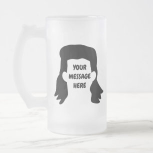 Caneca De Cerveja Vidro Jateado Ilustração de Mullet Personalizada de Mensagem F