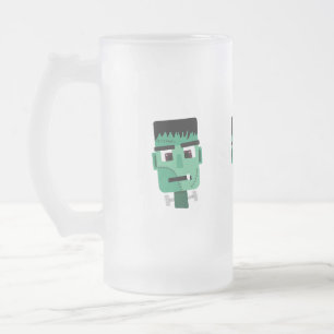Caneca De Cerveja Vidro Jateado Ilustração do Monstro de Frankenstein
