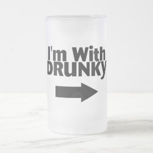 Caneca De Cerveja Vidro Jateado Im com Drunky