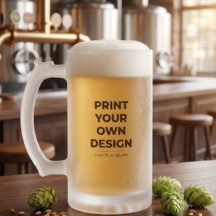 Caneca De Cerveja Vidro Jateado Impressão Personalizada   Imprimindo o Meu Sob Enc