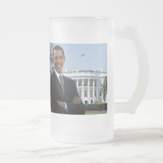 Caneca De Cerveja Vidro Jateado Inauguração de Obama 2009 - Fosco Mug