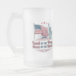 Caneca De Cerveja Vidro Jateado Independence Day - Statue of Liberty Mug