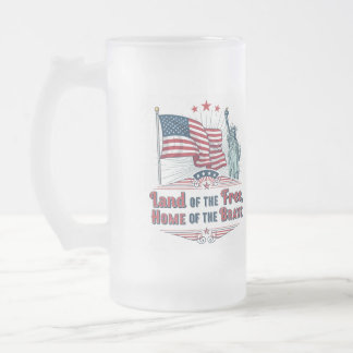 Caneca De Cerveja Vidro Jateado Independence Day - Statue of Liberty Mug