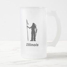 Caneca De Cerveja Vidro Jateado Indian Illinois
