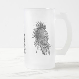 Caneca De Cerveja Vidro Jateado Índio americano