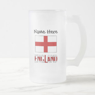 Caneca De Cerveja Vidro Jateado Inglaterra e Bandeira Inglesa Personalizados