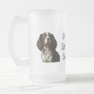 Caneca De Cerveja Vidro Jateado Inglês Springer Spaniel