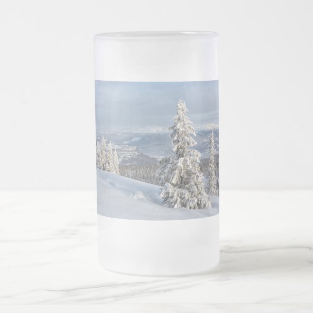 Caneca De Cerveja Vidro Jateado Inverno na Noruega (Centro)