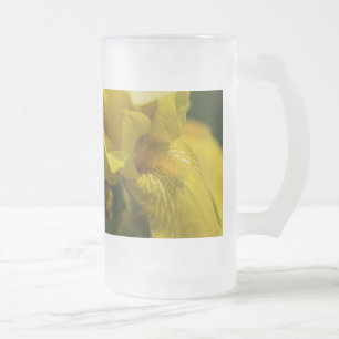 Caneca De Cerveja Vidro Jateado Íris Amarela Fosco