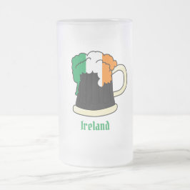 Caneca De Cerveja Vidro Jateado Irish Flag Beer