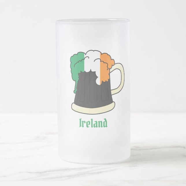 Caneca De Cerveja Vidro Jateado Irish Flag Beer (Centro)