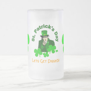 Caneca De Cerveja Vidro Jateado Irish Sammy Beer Mug