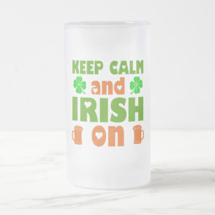 Caneca De Cerveja Vidro Jateado Irlandês diadespatricio