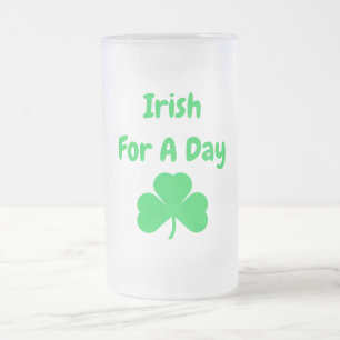 Caneca De Cerveja Vidro Jateado Irlandês Por Um Dia