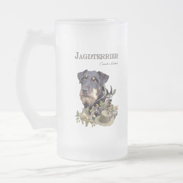 Caneca De Cerveja Vidro Jateado Jagdterrier (Esquerda)
