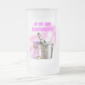 Caneca De Cerveja Vidro Jateado Je me suis électrocuté – Seau à champagne et coupe