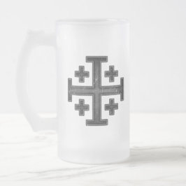 Caneca De Cerveja Vidro Jateado Jerusalem Cavaleiro Templário Cruzador Cruzado Deu