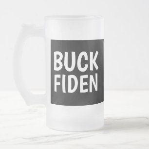CANECA DE CERVEJA VIDRO JATEADO JOE BIDEN BUCK FIDEN FIDEN FOSCO VIDS