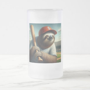 Caneca De Cerveja Vidro Jateado Jogador de Beisebol Leve