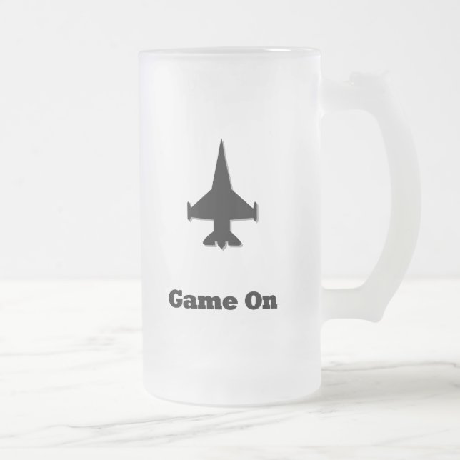 Caneca De Cerveja Vidro Jateado Jogo de Jato de Combatente ativado (Direita)