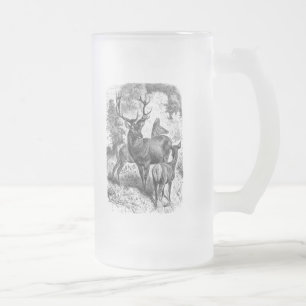Caneca De Cerveja Vidro Jateado Jovem corça da gama do veado da ilustração do