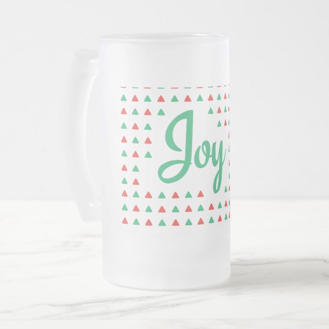 Caneca De Cerveja Vidro Jateado Joy Fosco Beer Mug (Frente Esquerda)