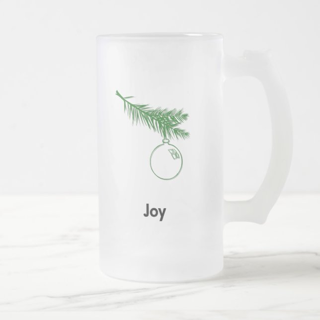 Caneca De Cerveja Vidro Jateado Joy Ornament (Direita)