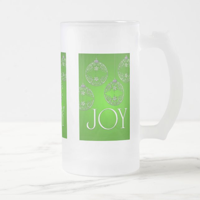 Caneca De Cerveja Vidro Jateado Joy Ornaments no eserald green elegant (Direita)