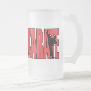 Caneca De Cerveja Vidro Jateado Karaté