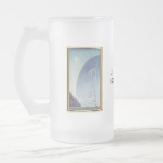 Caneca De Cerveja Vidro Jateado Kay Nielsen Mulher Andando Urso Polar