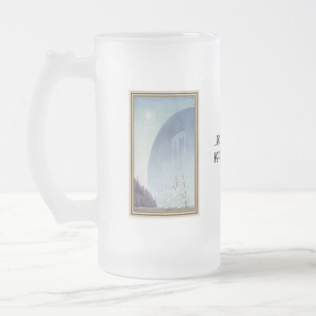 Caneca De Cerveja Vidro Jateado Kay Nielsen Mulher Andando Urso Polar (Esquerda)