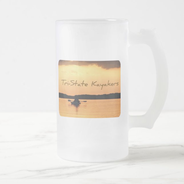 Caneca De Cerveja Vidro Jateado Kayakers do Tri State (Direita)