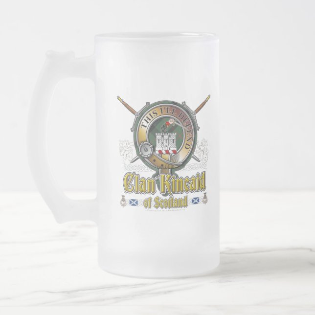 Caneca De Cerveja Vidro Jateado Kincaid Clan Crachá (Esquerda)