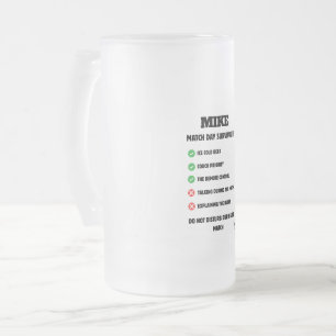 Caneca De Cerveja Vidro Jateado Kit de Sobrevivência para o Dia da Partida do Nome
