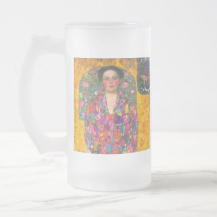 Caneca De Cerveja Vidro Jateado Klimt Retrato de Eugenia Primavesi