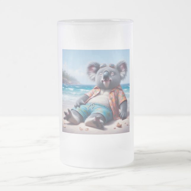 Caneca De Cerveja Vidro Jateado Koala Beach (Centro)