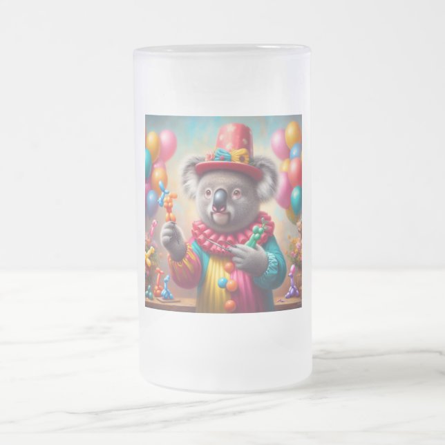 Caneca De Cerveja Vidro Jateado Koala Clown (Centro)