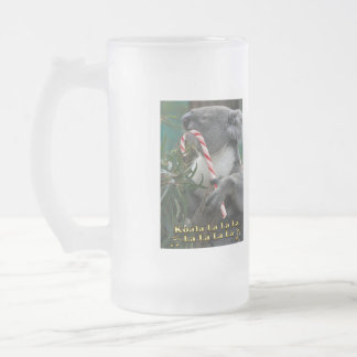 Caneca De Cerveja Vidro Jateado Koala De Natal Australiano Com Canas De Candy