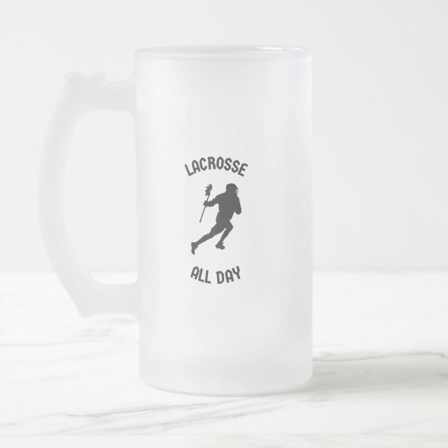 Caneca De Cerveja Vidro Jateado Lacrosse o dia todo (Esquerda)
