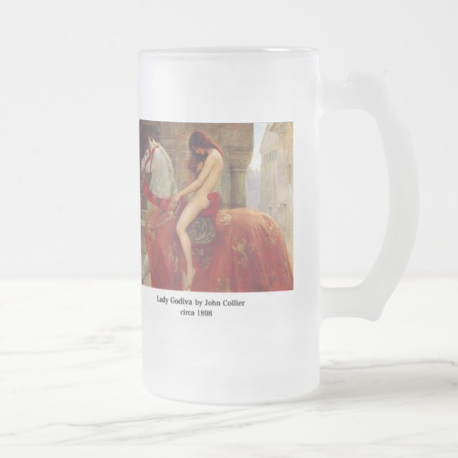Caneca De Cerveja Vidro Jateado Lady Godiva, by John Collier (Direita)